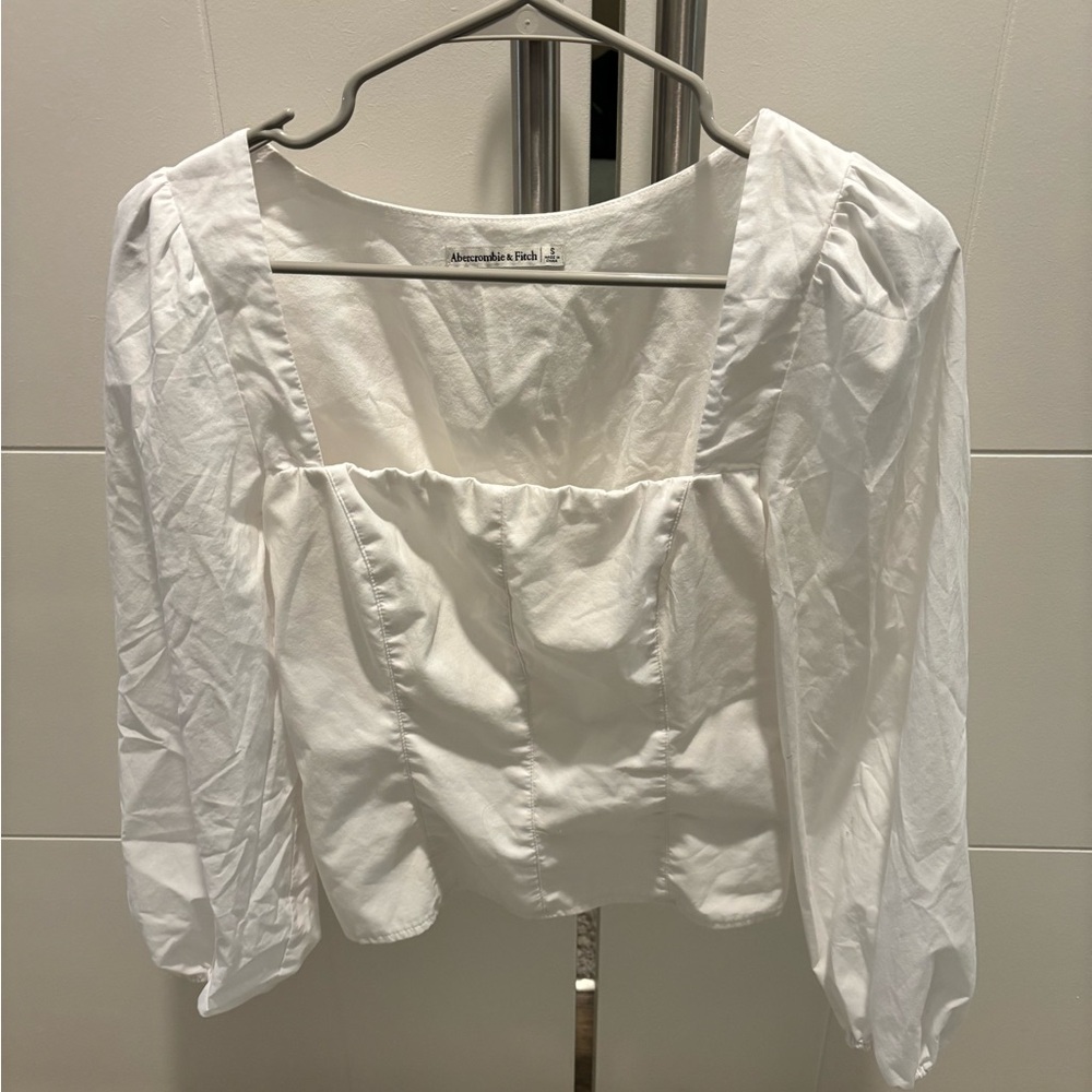 Abercrombie & Fitch White Square Neck Blouse